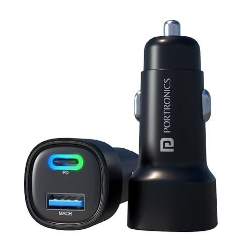 Portronics 80w Dual Output Fast Car Charger523