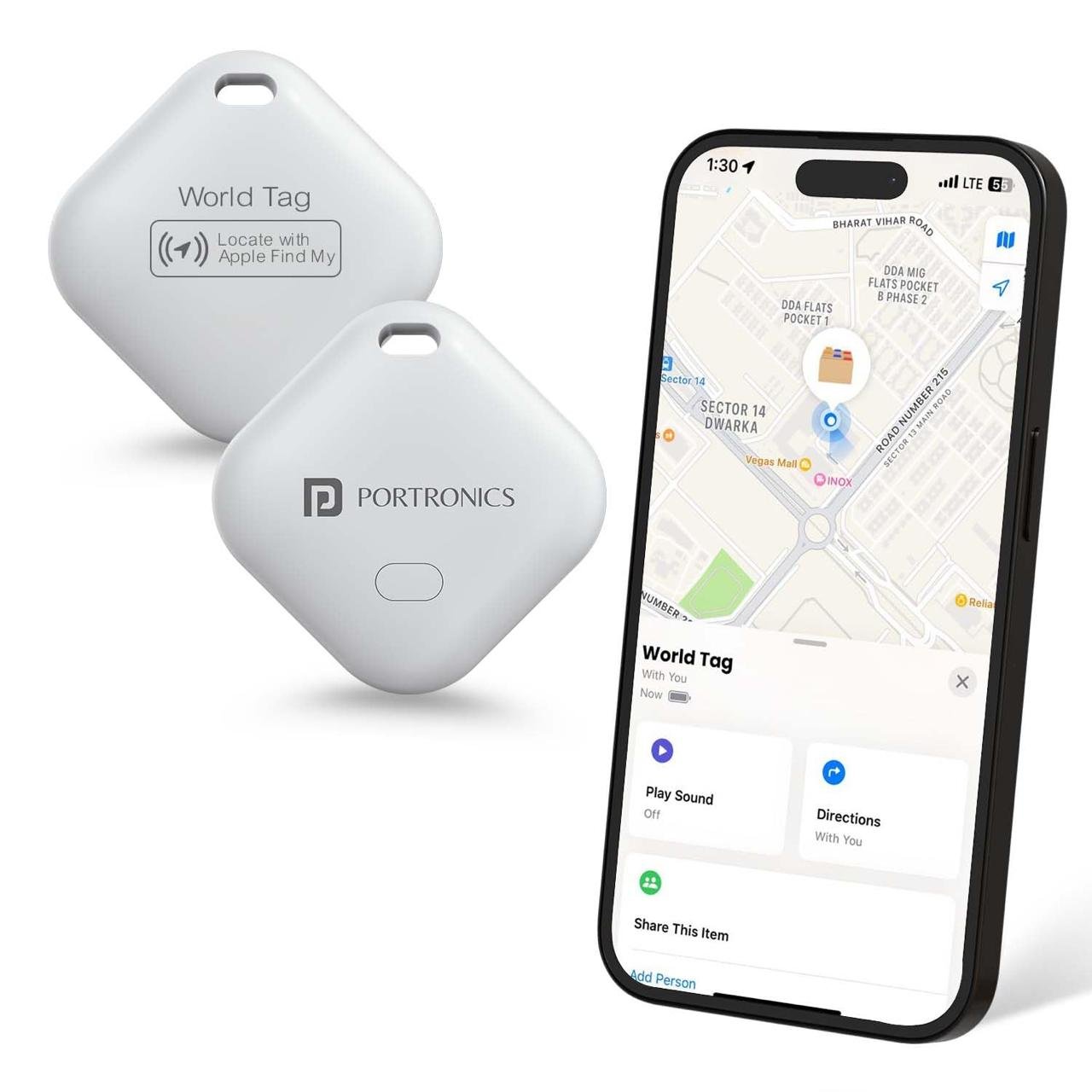 Portronics Worldtag Item Finder With 1 Year Batter