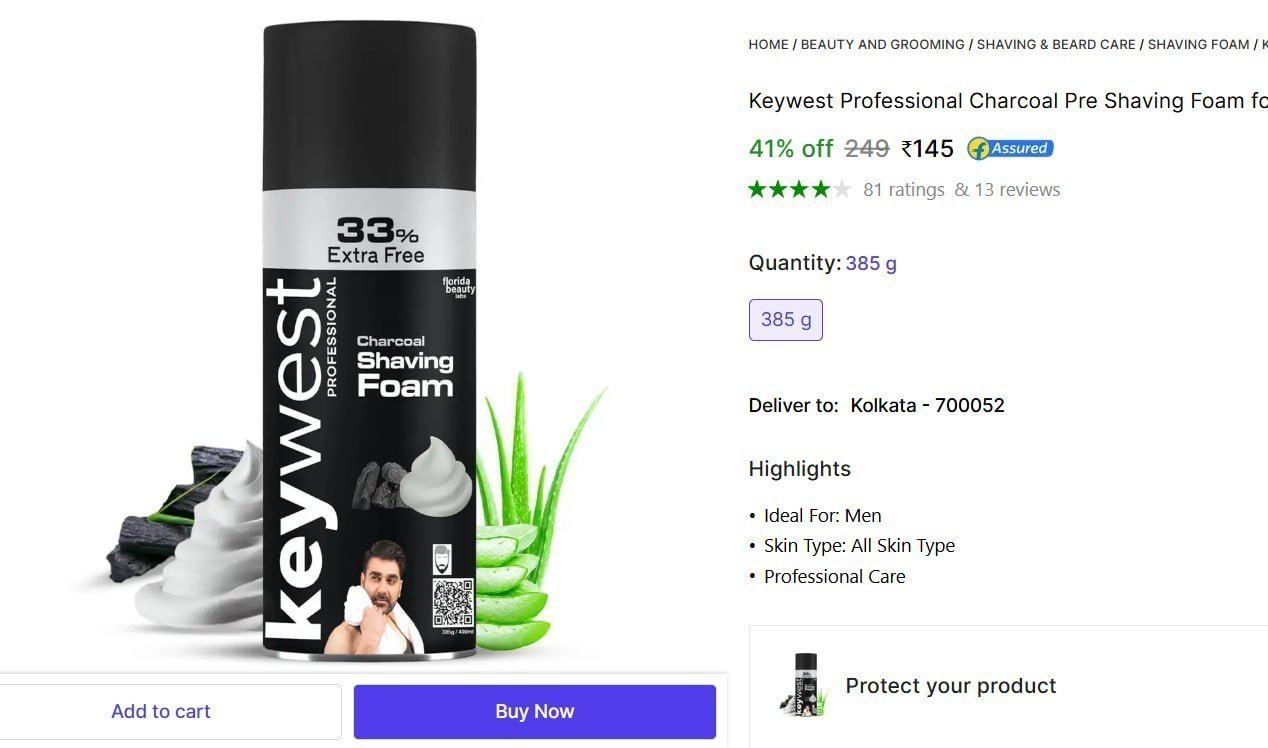 Pre Shaving Foam For Men 385gm 145