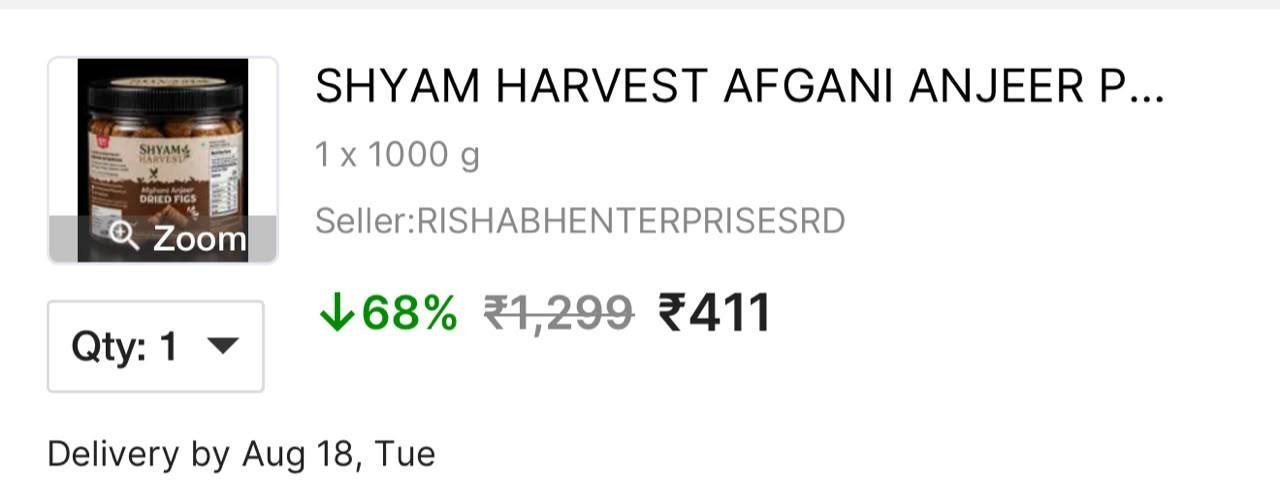 Premium Afghani Anjeer 1kg At 411 Buy Max Quantity