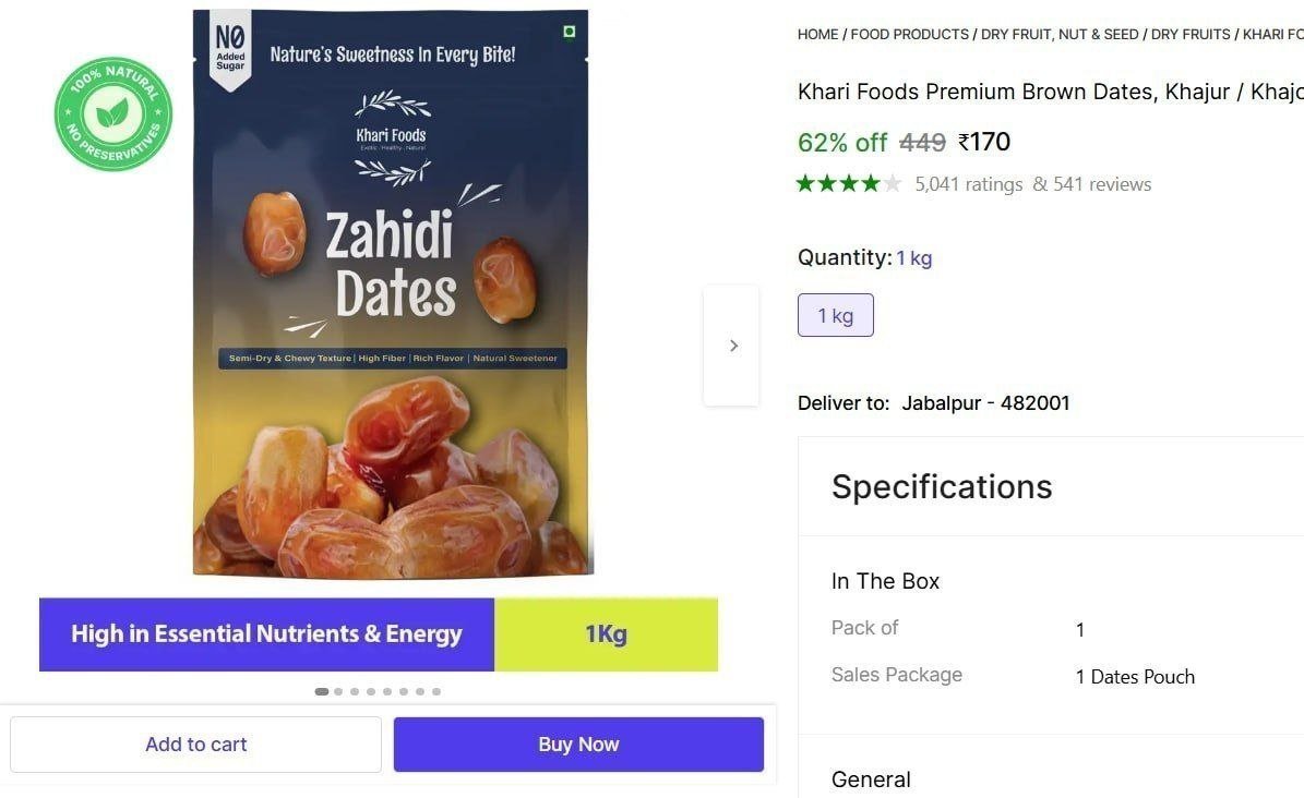 Premium Brown Dates 1kg 170
