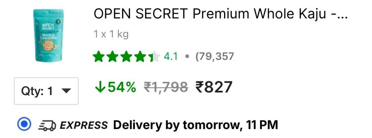 Premium Cashews (1 Kg) 827