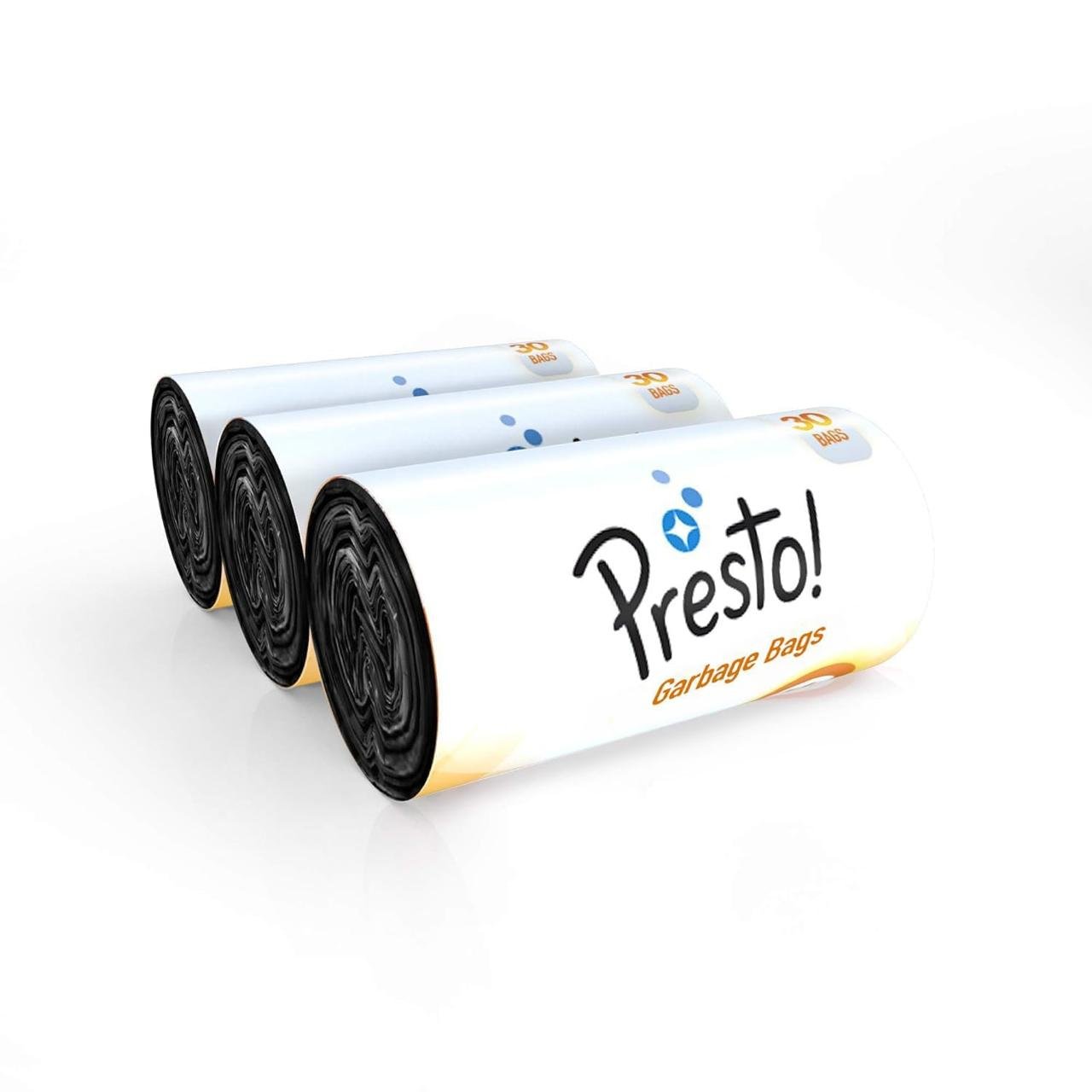 Presto Garbage Bags Medium 90 Count 30 Bags X 3 Ro