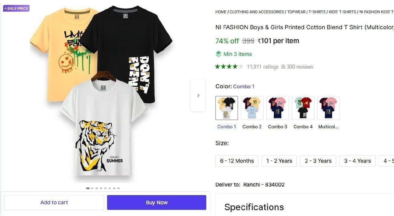 Printed Cotton Blend T-shirt 101