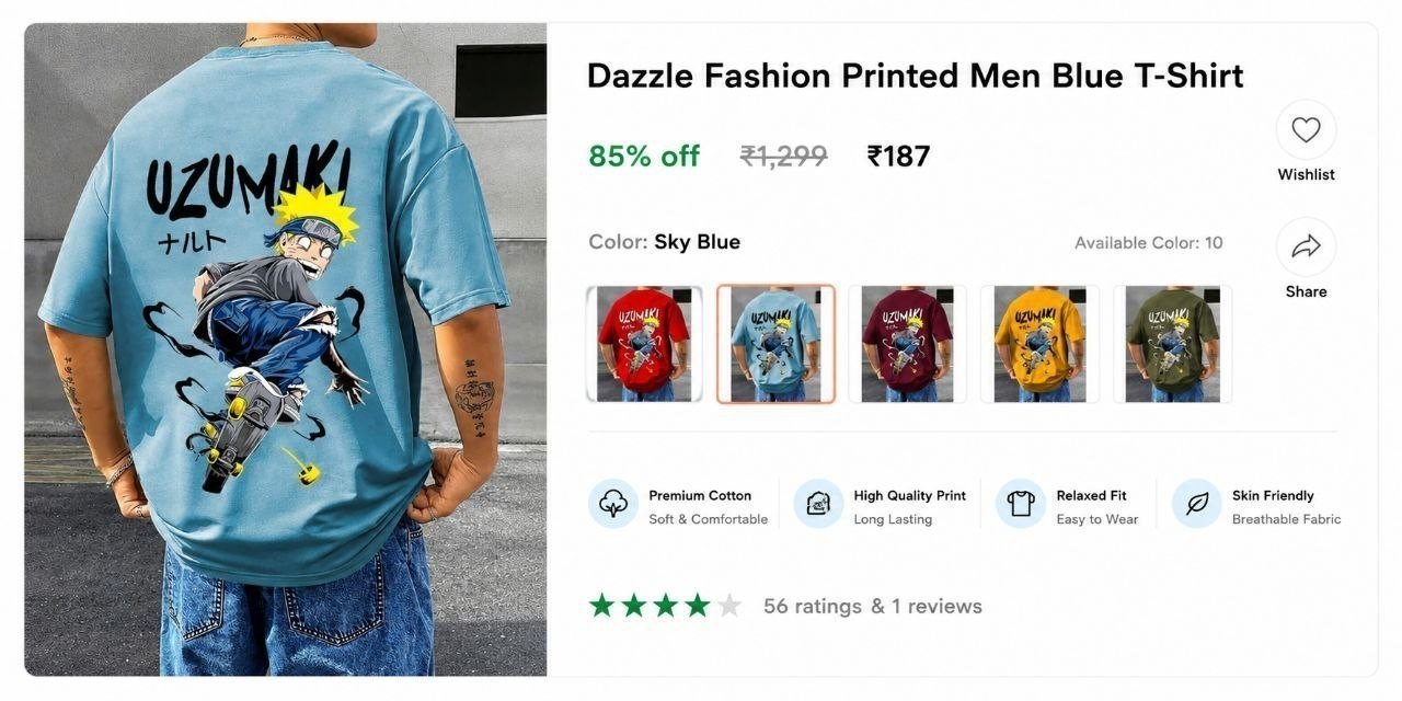 Printed Men S T-shirt At 187