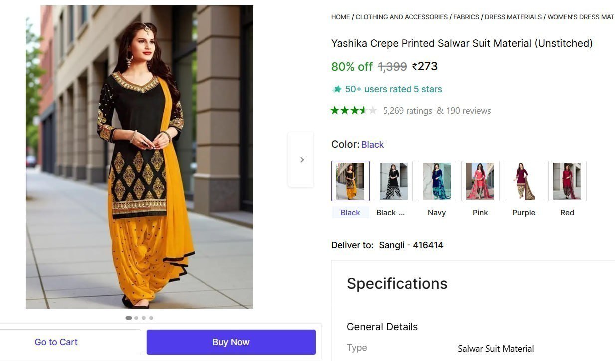 Printed Salwar Suit Material (unstitched) 273
