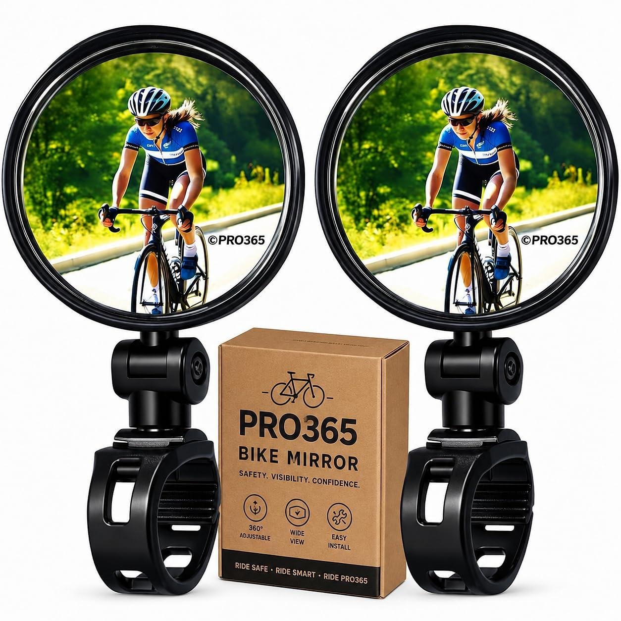 Pro365 Premium Bicycle Rear View Mirror Set (