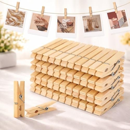 Pulgos Bamboo Cloth Clips For Drying Clothes 