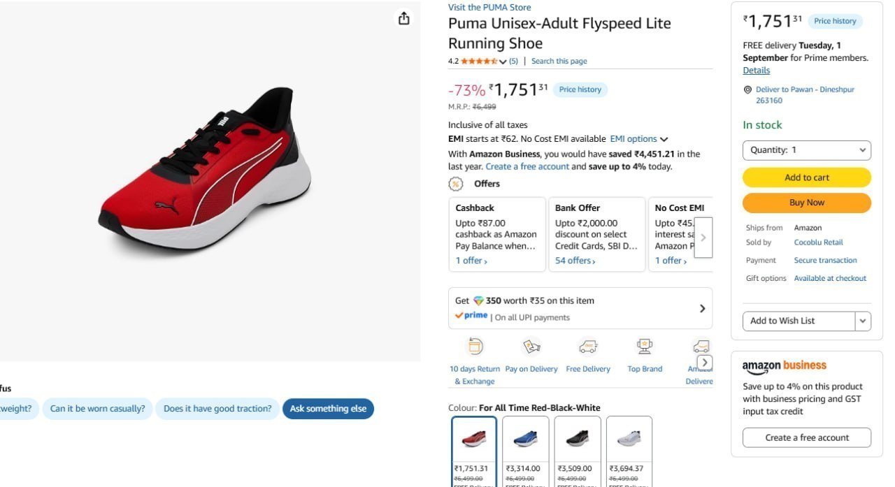 Puma Unisex Running Shoe 1 751