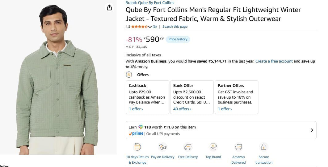 Qube By Fort Collins Men Jacket 590