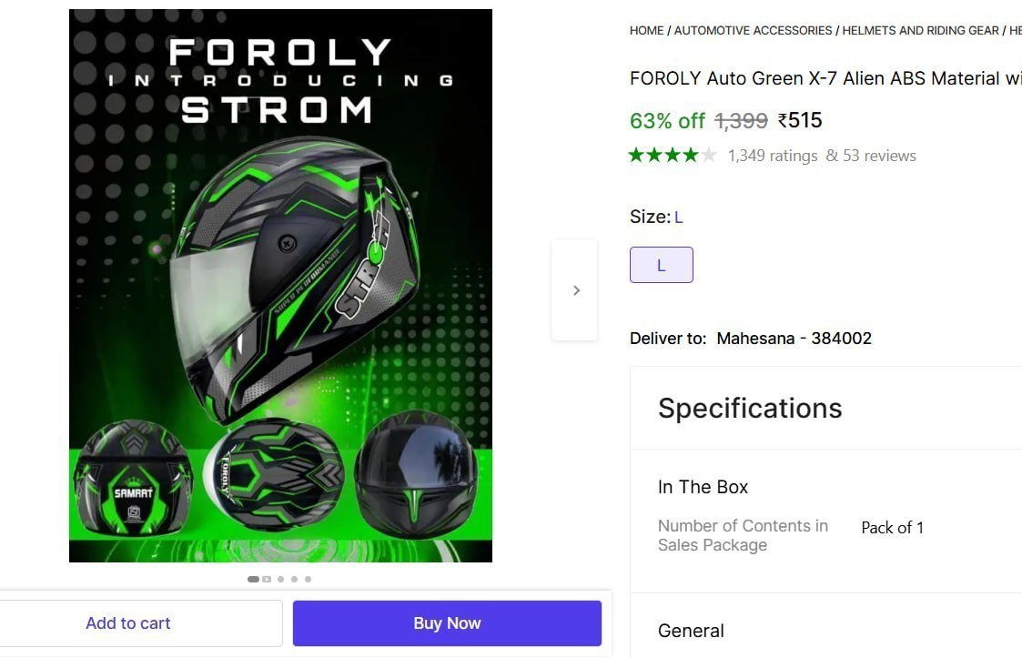 Rainbow Visor Motorbike Helmet (green) 515
