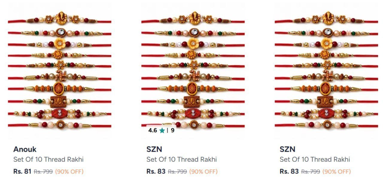 Rakhi Set Of 10 From 81