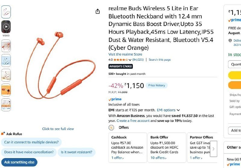 Realme Buds Wireless 2 Neo 1150