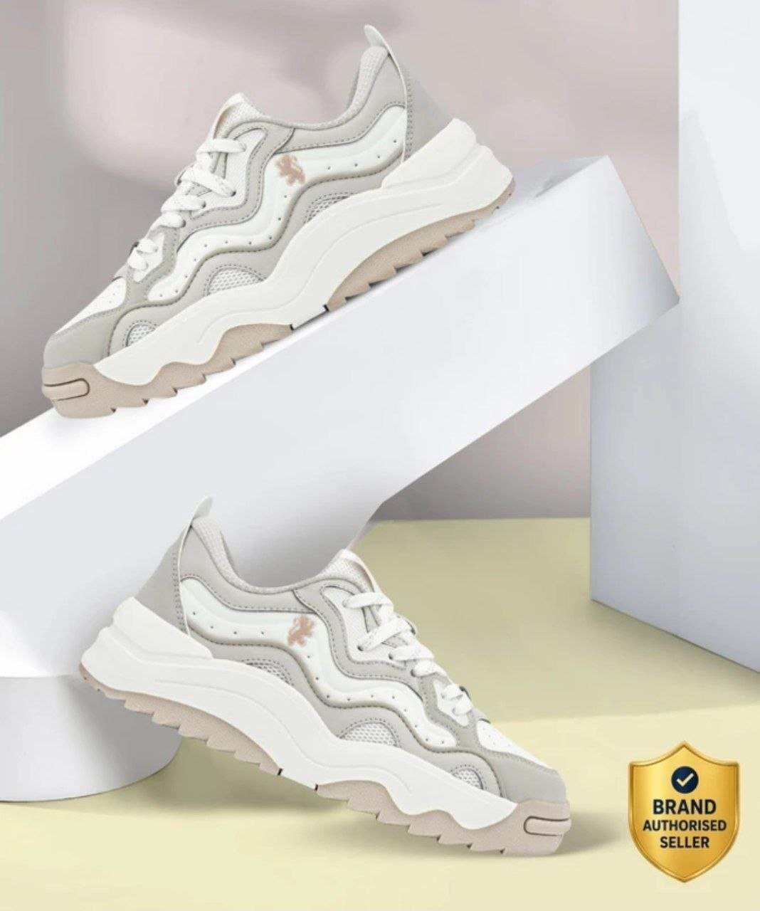 Red Tape Sneakers For Women (white Beige 6) 797