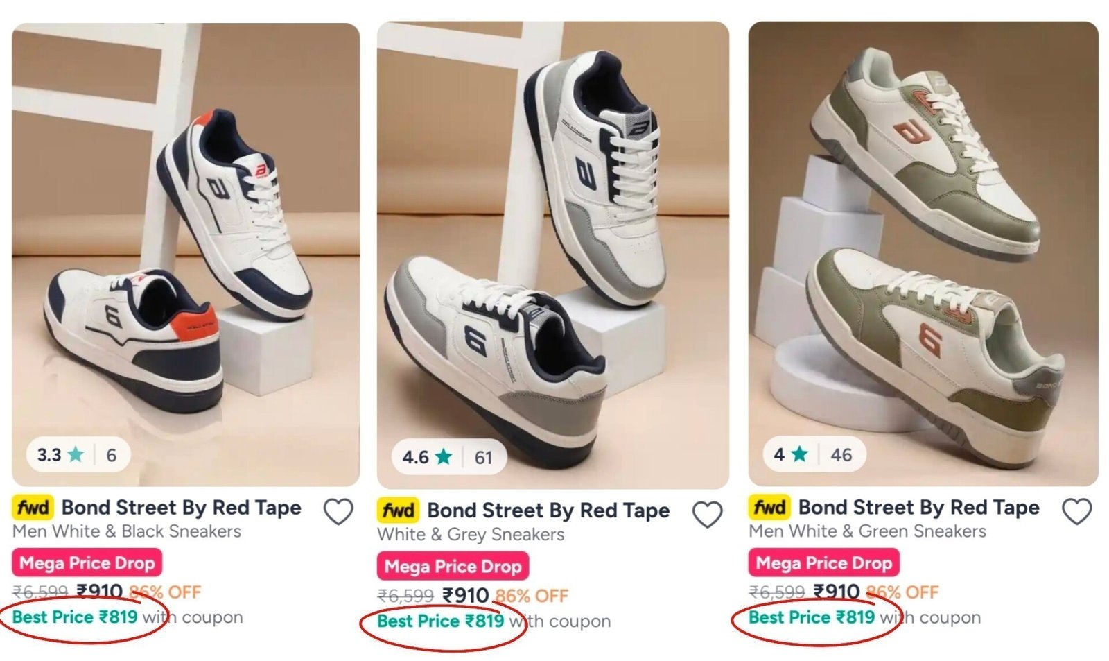 Red Tape Sneakers From Fwdda10
