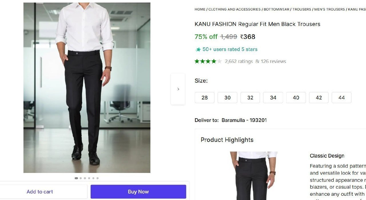 Regular Fit Men Black Trousers 368