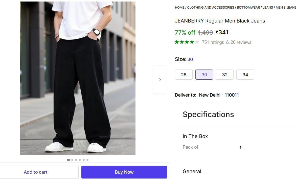Regular Men S Black Jeans 341