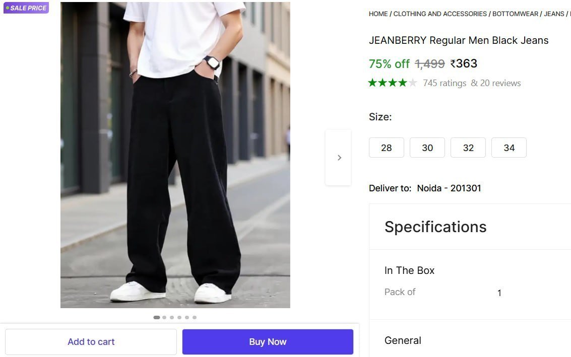 Regular Men S Black Jeans 363