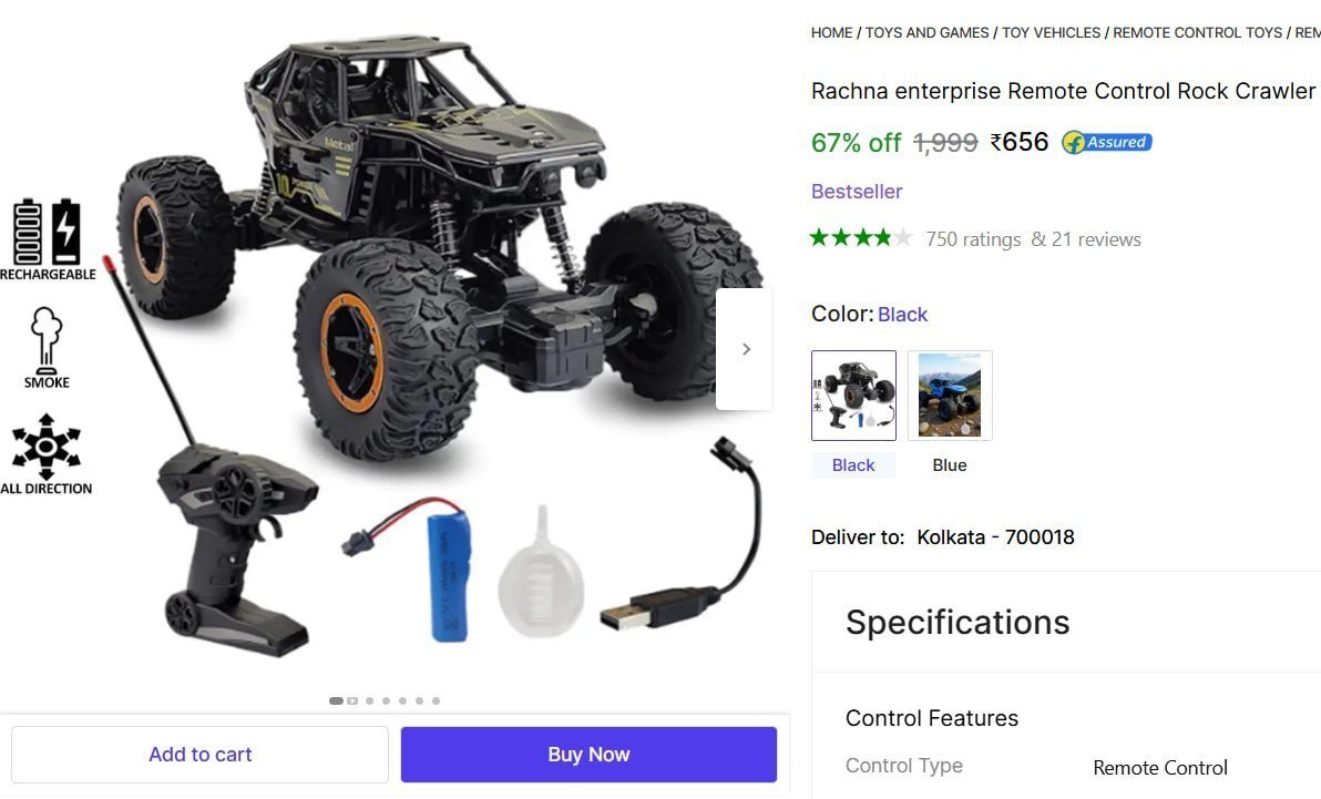 Remote Control Rock Crawler Car Toy 656