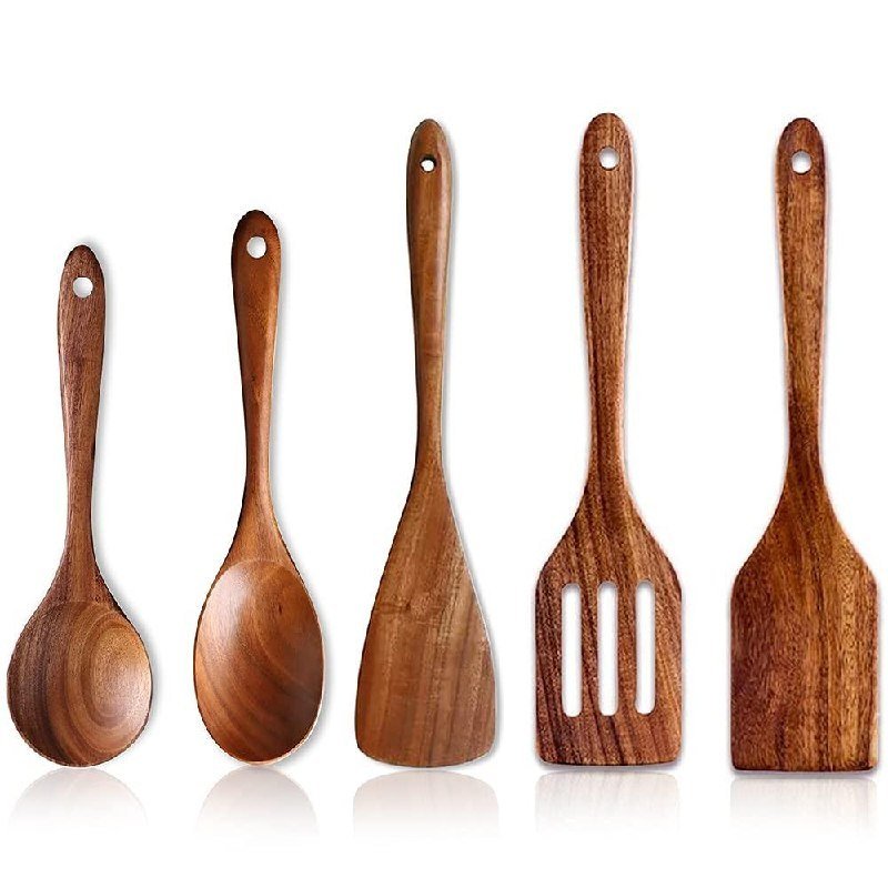 Renawe 5 Pcs Best Wooden Kitchen Utensils Set