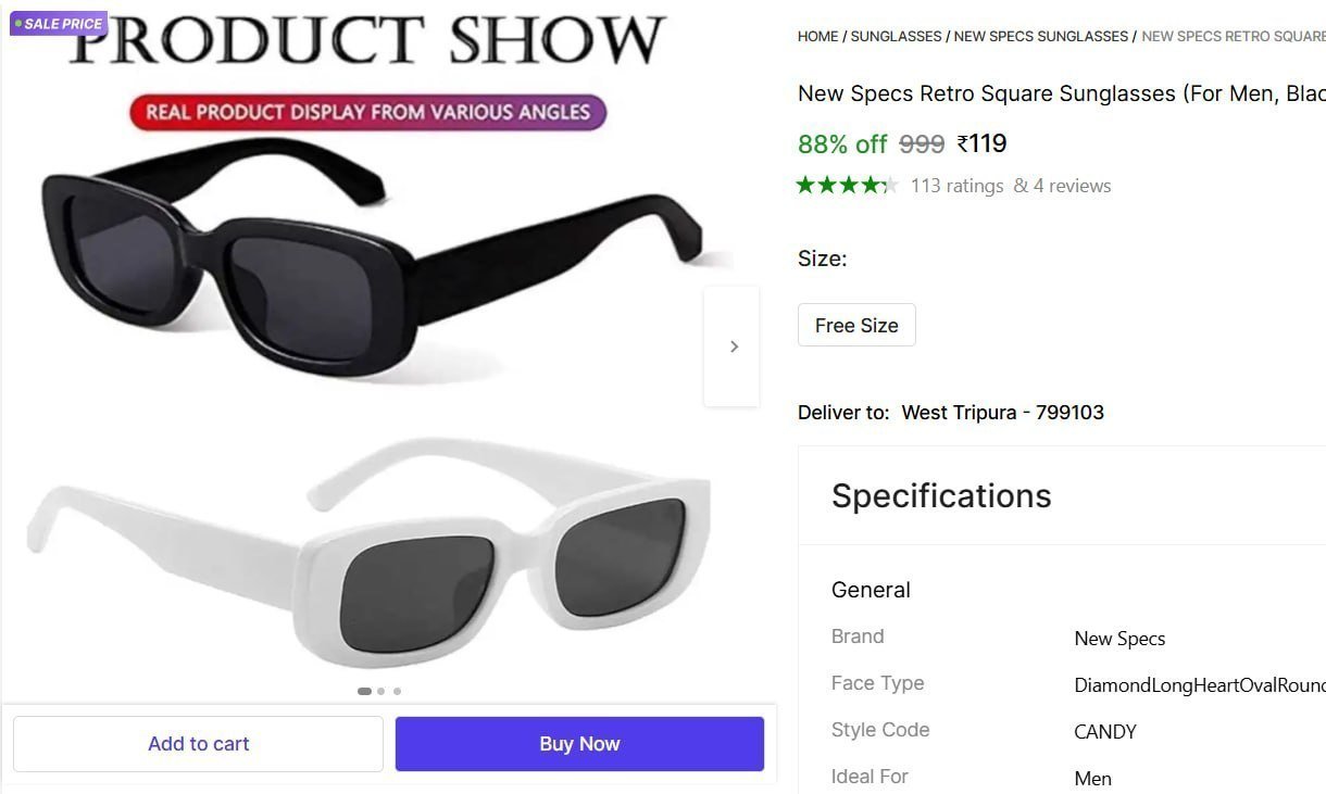 Retro Square Sunglasses 119