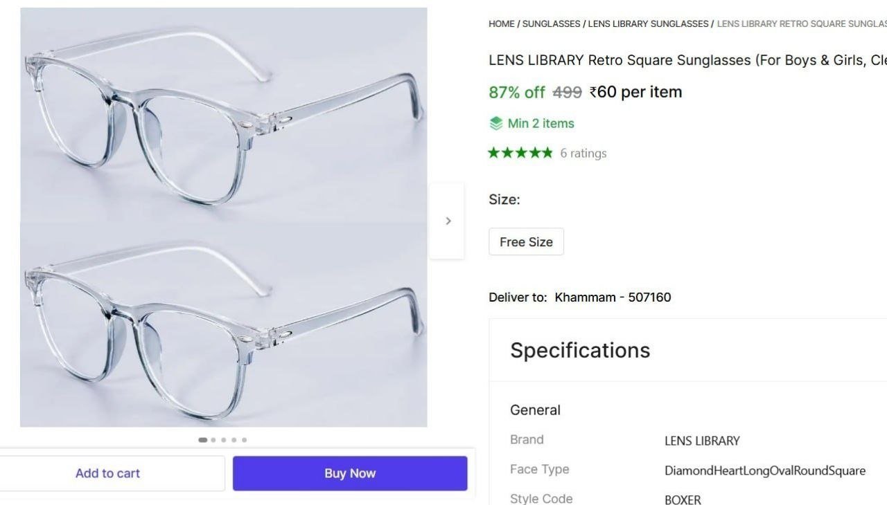Retro Square Sunglasses 60