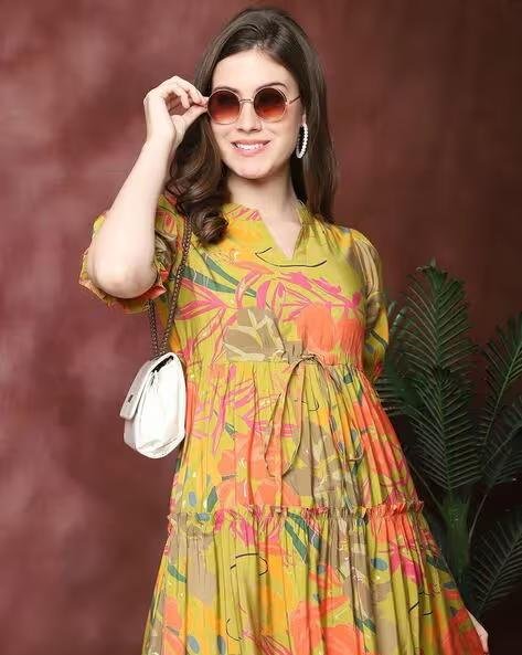 Revangi Women Floral Print Fit Flared Dress 330