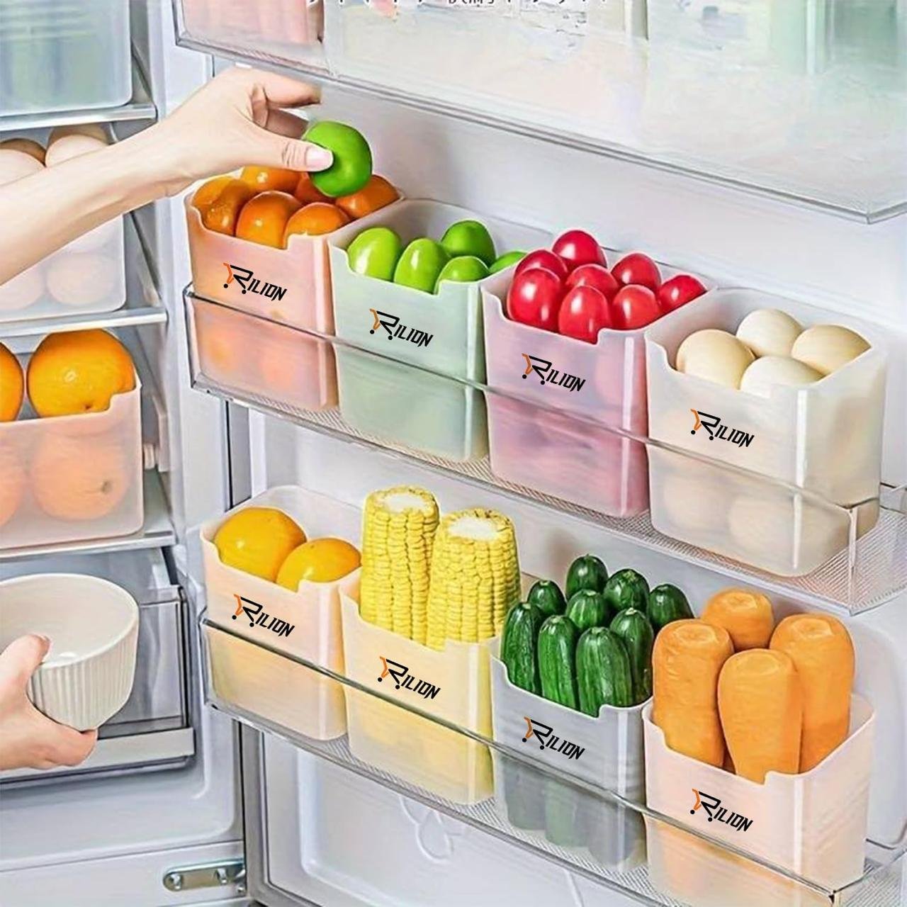 Rilion 6 Fridge Storage Boxes Multipurpose Contain