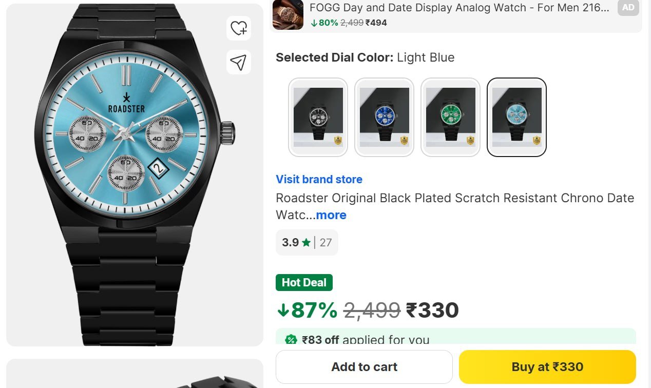 Roadster Analog Watch 330more -