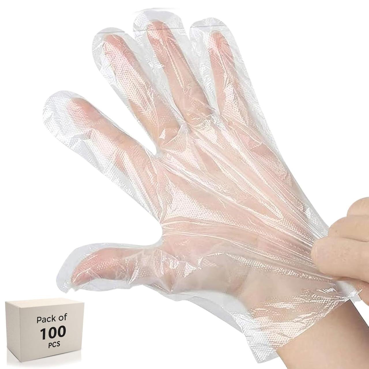Robustt Disposable Hand Gloves - Transparent (100 