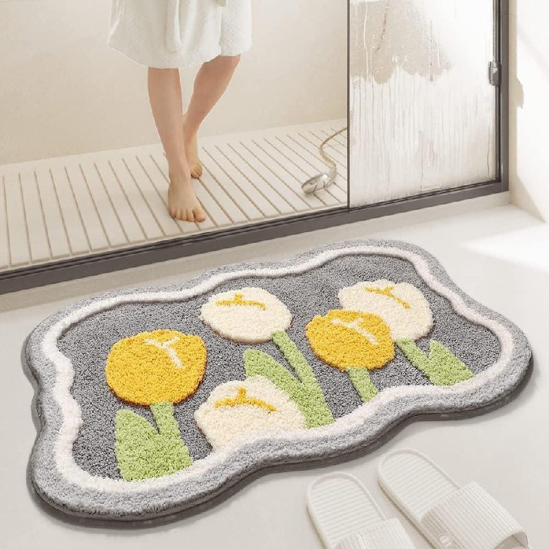 Roseate Tulips Super Soft Anti Skid (40x60 Cm