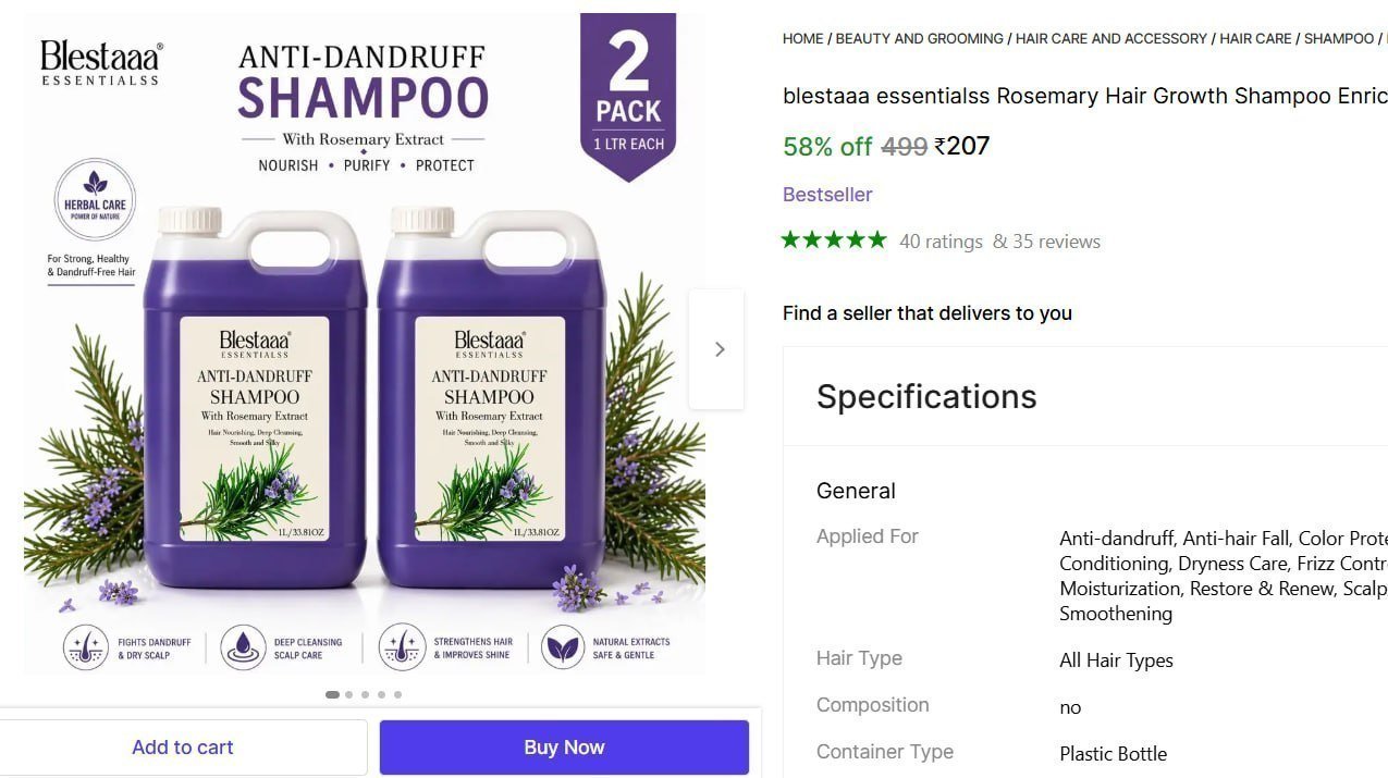 Rosemary Hair Growth Shampoo Enriched With Me