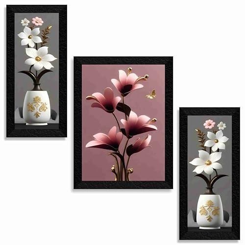 Saf Flower Pot Wall Painting For Wall Decoration -