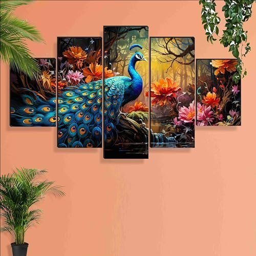 Saf Peacock Paintings For Wall Decoration - S
