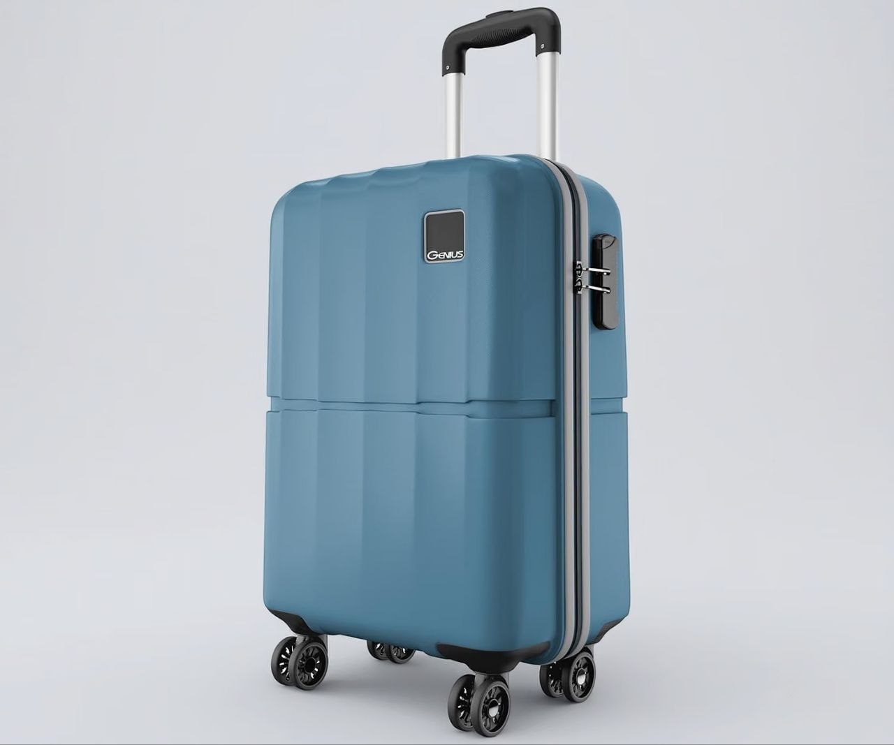 Safari Genius Theo 8 Wheels 55cm Cabin Size Trolley Bag Hard Case