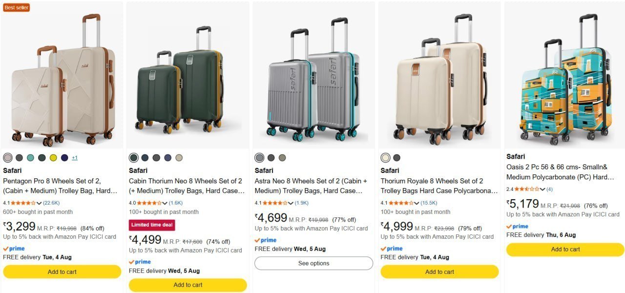 Safari Luggage Sets 84 Offgear Backpack 80