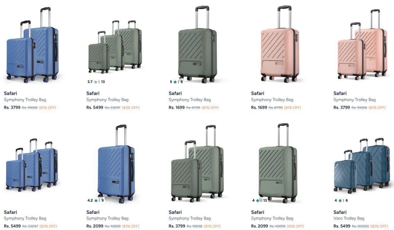 Safari Luggage Trolley Bag 85