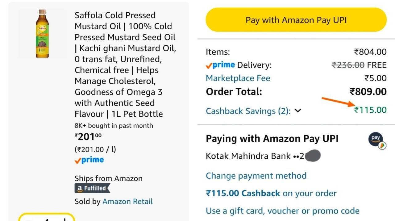 Saffola Gold Kachi Ghani Mustard Oil 4 Ltr 69