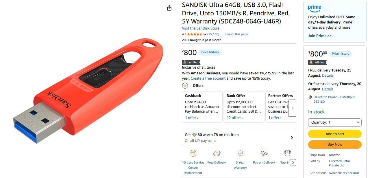 Sandisk Ultra 64gb Usb 3 0 800