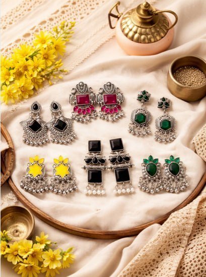 Sarthak Royal Geometric Drop Earrings 204 Bud
