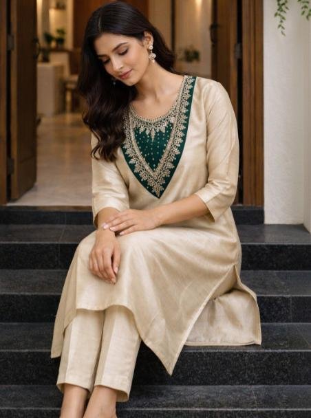 Sdk Fashion Women Ethnic Motifs Embroidered R