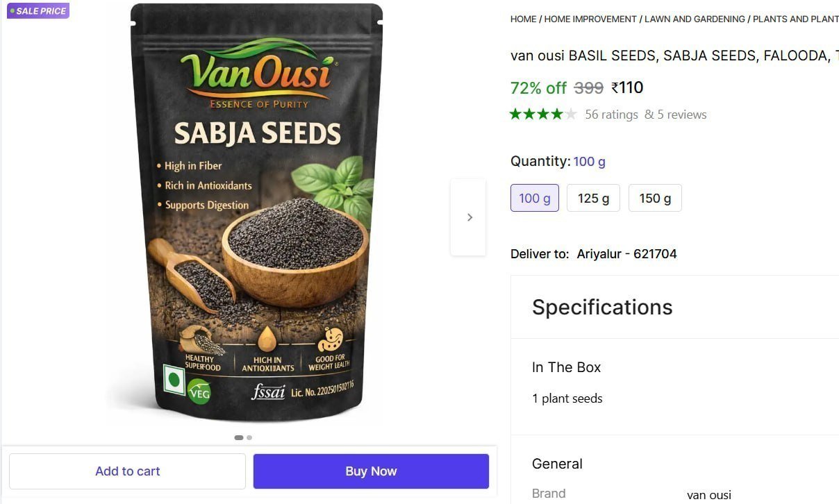 Seed Seed (100 G) 110 More Deals