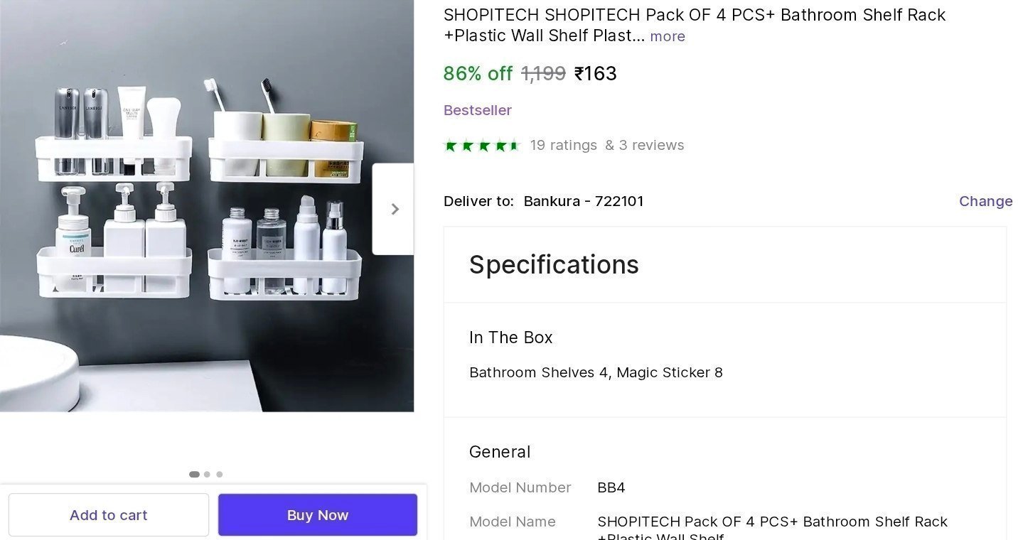 Set Of 4 Bathroom Shelf At 163 All-in-one Bru