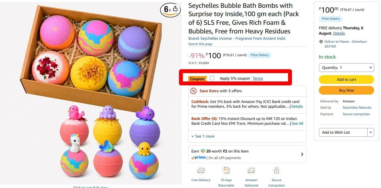 Seychelles Bubble Bath Bombs (pack Of 6) 100
