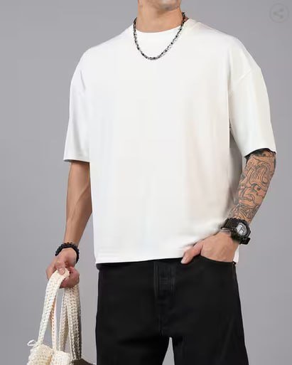 Shein Drop Shoulder Textured Relaxed Fit Crew