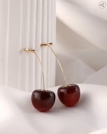 Shein Women Maroon Cherry Shape Design Drop E