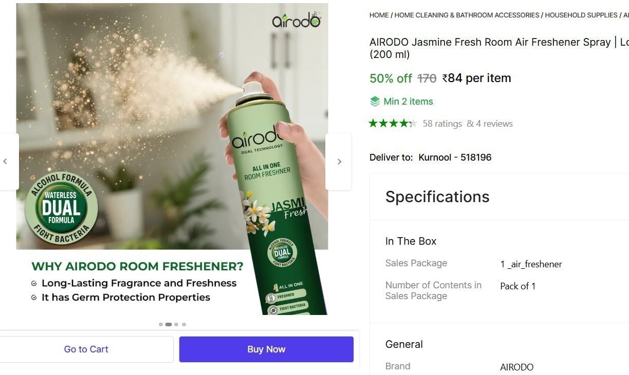 Shopsy Air Freshener Spray (200 Ml) 84 Min Buy - 2