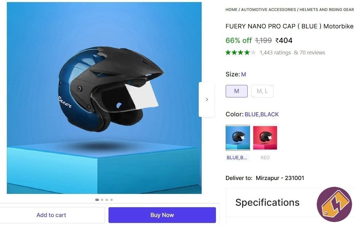 Shopsy Budget Motorbike Helmet 404