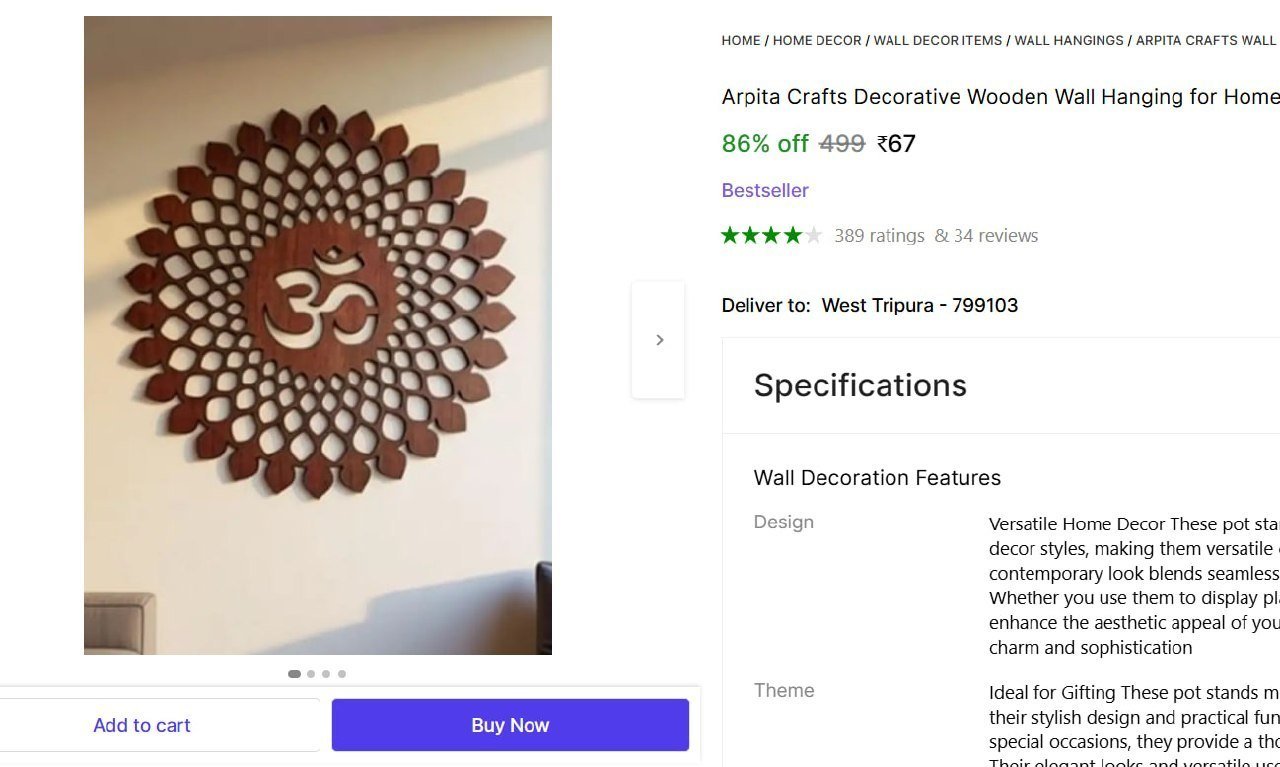 Shopsy Decorative Wooden Wall Hanging 67