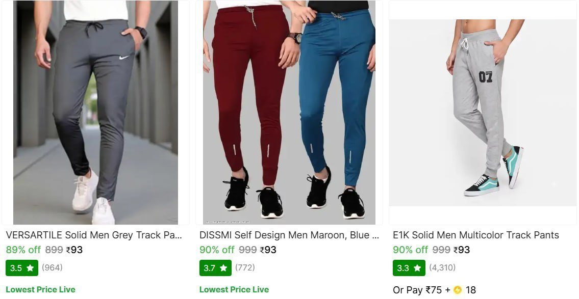 Shopsy Men S Trackpants Starts At 93 Check Mi